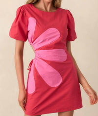 Strut & Bolt - Side Cut Out Flower Detail Dress