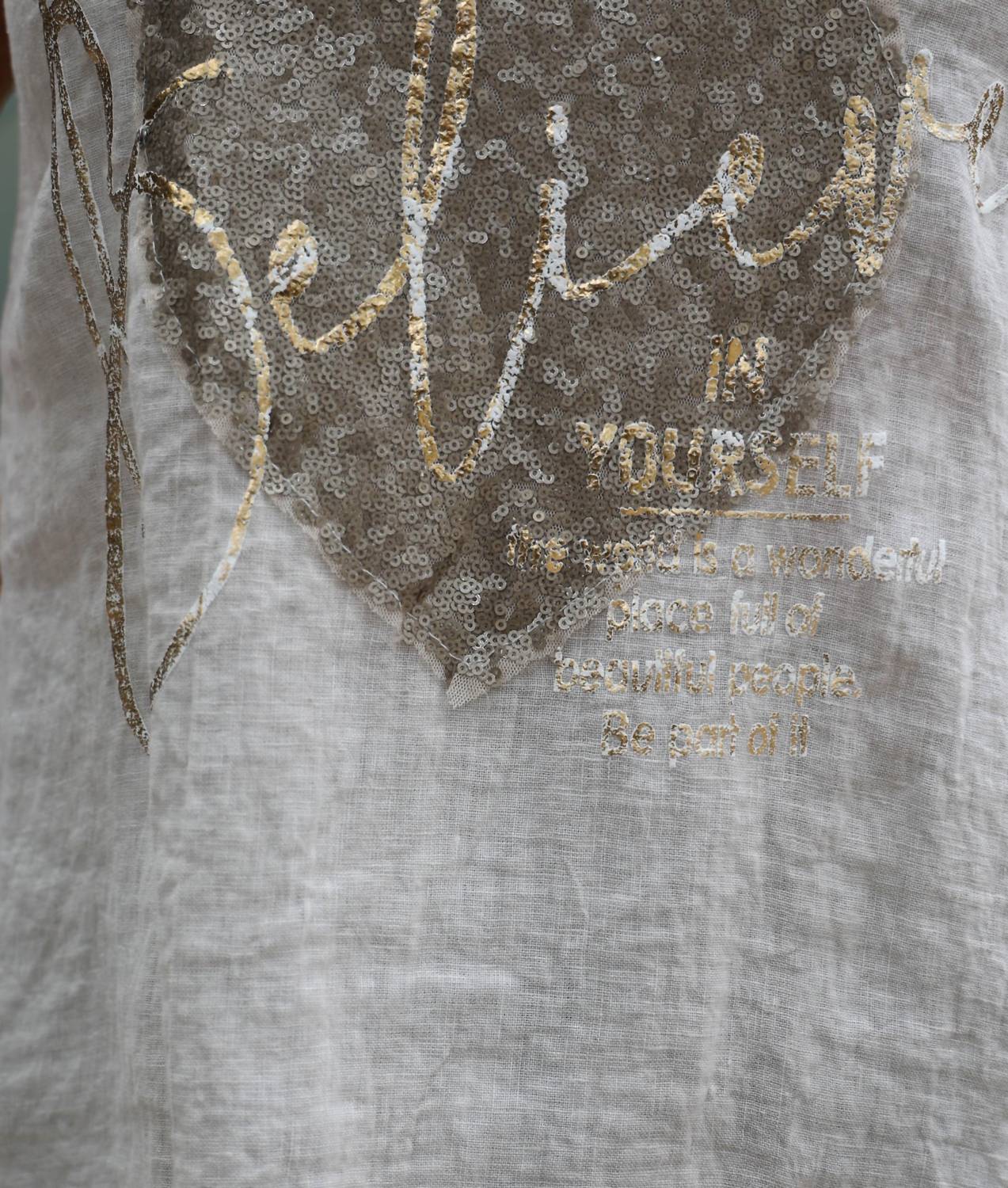 Sequin Heart "Believe" Tank Top