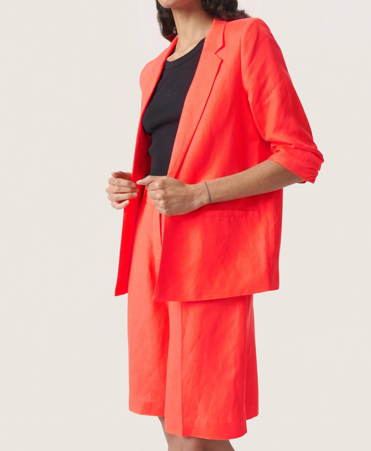 Soaked In Luxury - Malia Open Front Notch Lapel Blazer