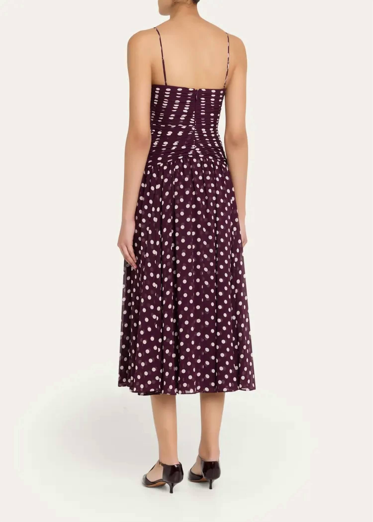 Cinq A Sept - Women Madga Drop-Waist Camille Polka Dot Midi Dress