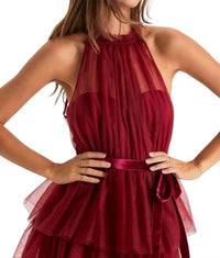 Lulus - Tuelle Halter Midi Dress