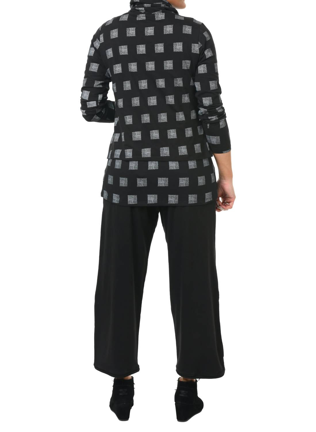 Tulip Clothing Bristol Cowl Neck Pullover Sweatshirt in black - women's top - view 4