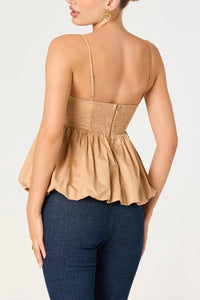 Astr - Alon Faux-layer Bubble Peplum Top