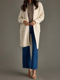 Panache Apparel Dale Knit Cardigan in ivory - women's cardigan - detail view