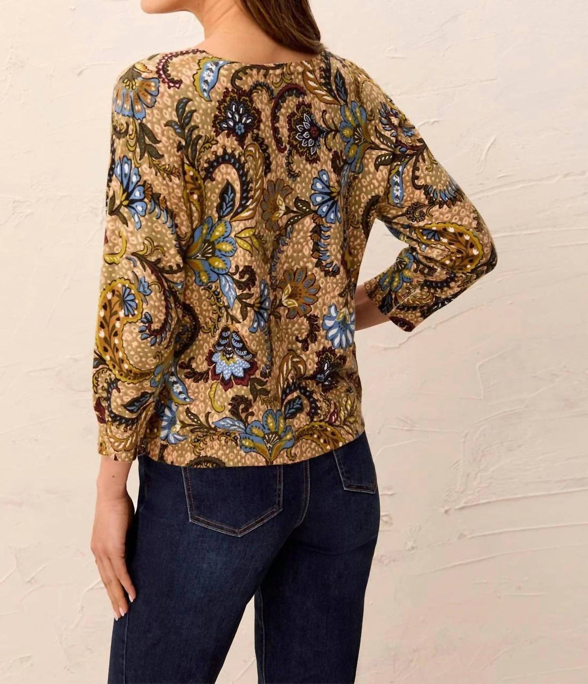 Tribal - Three Quarter Sleeve Crewneck Sweater