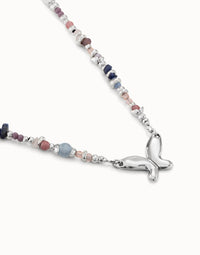 Unode50 - Women's Short Beaded Necklace With Butterfly