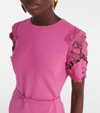 Oscar De La Renta - Orchid Guipure Wool-blend Midi Dress