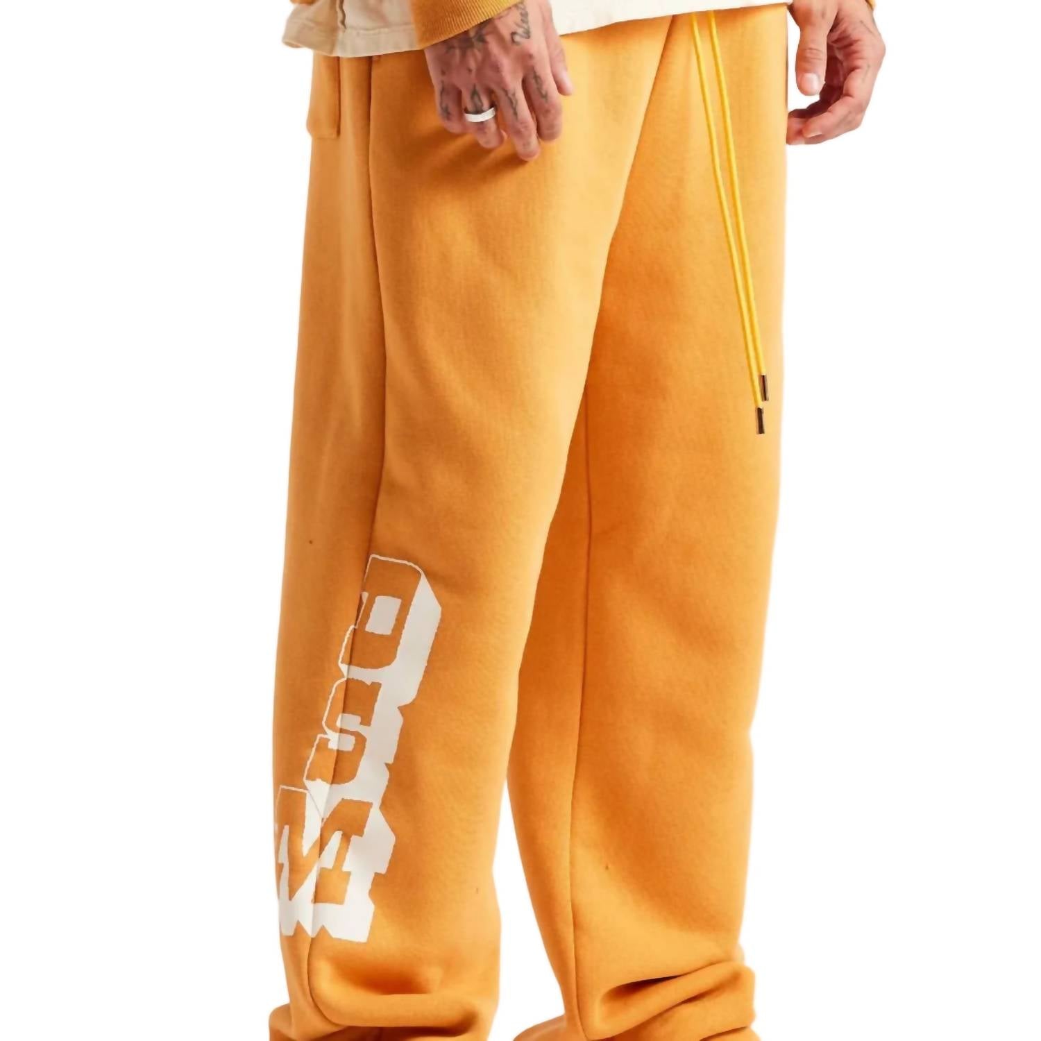 Diet Starts Monday Men's Star Sweatpants in yellow - men's pants - detail view