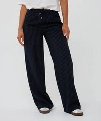 Esqualo - Tirza Drawstring Pinstripe Trousers