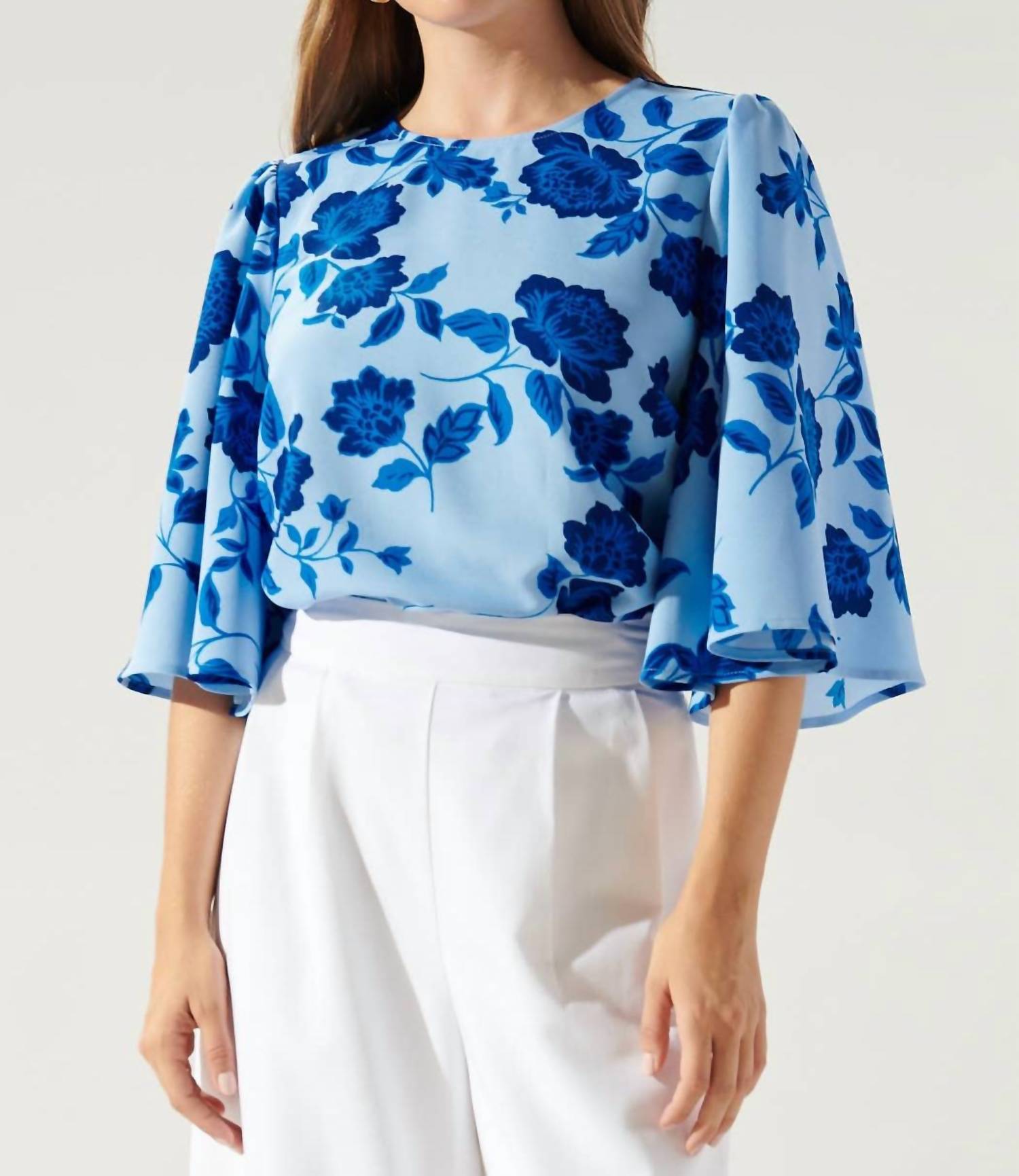 Sugarlips - Skyline Floral Flutter Sleeve Top