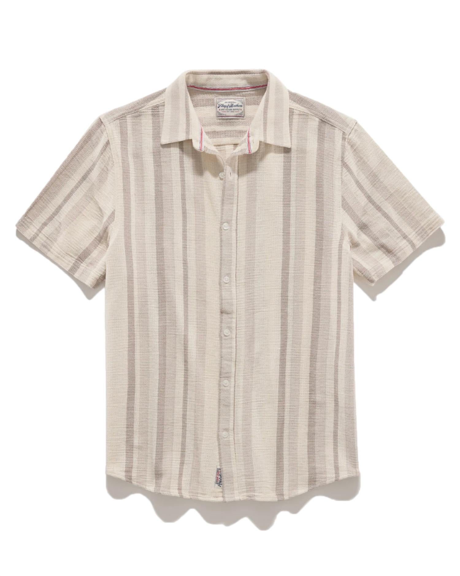 Flags & Anthem - Orleans Sleeve Short Stripe Textured Shirt