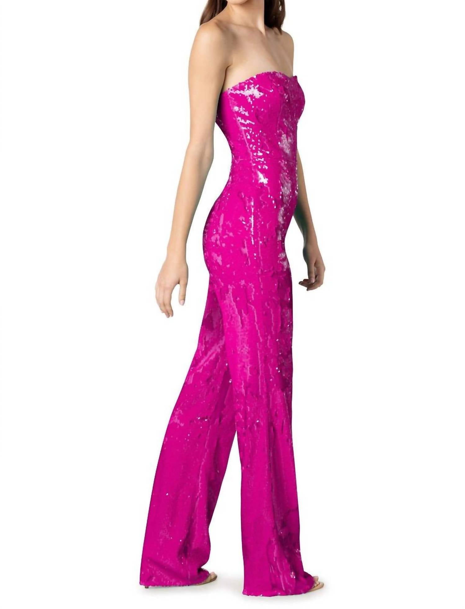 Dress The Population - Andy Sequin Strapless Jumpsuit