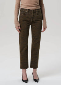 Citizens of Humanity Women's Blaine Straight Pants in olivine zebra - women's pants - alternate view