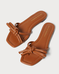 Loeffler Randall - Women's Hadley Leather Bow Flat Sandal