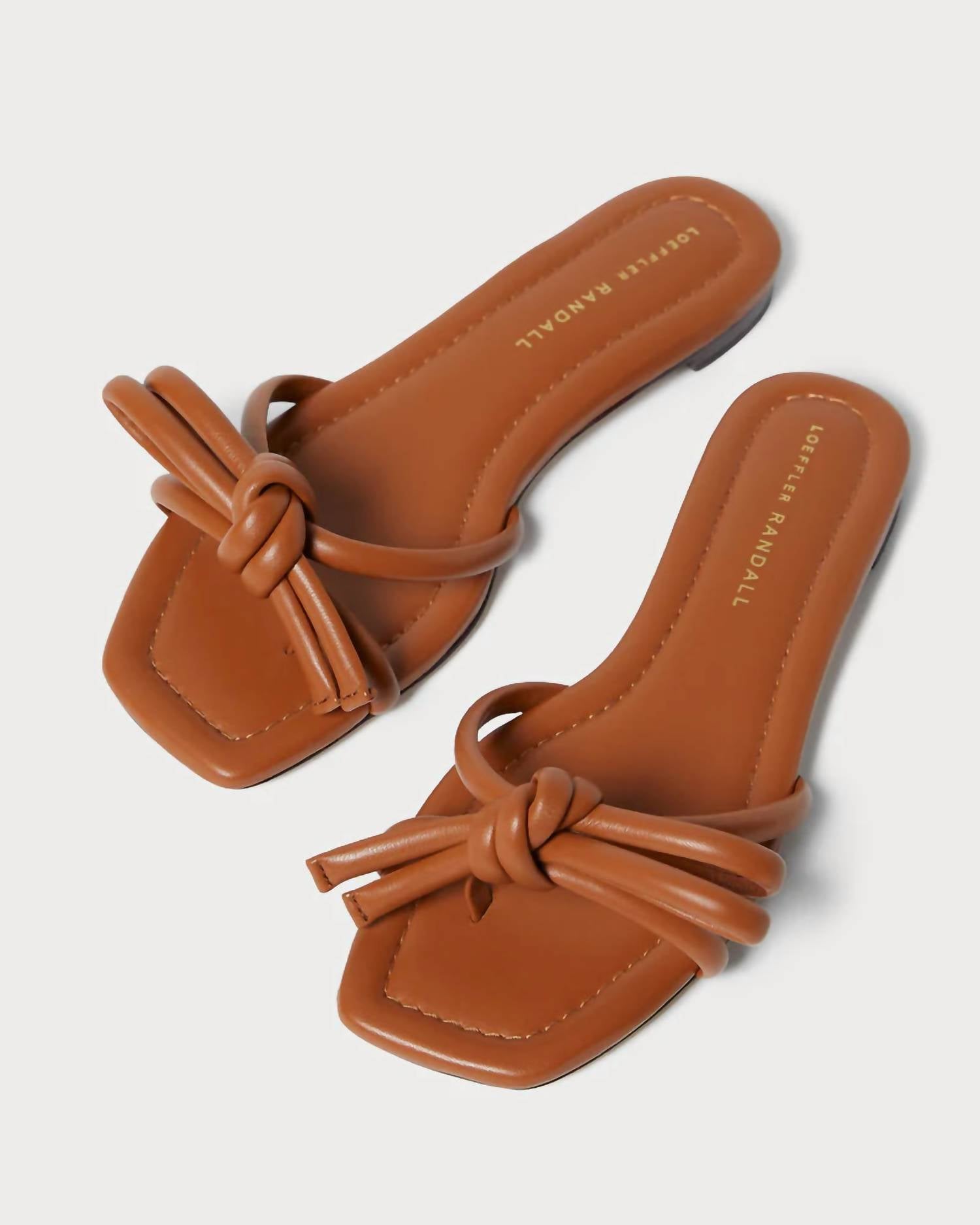 Loeffler Randall - Women's Hadley Leather Bow Flat Sandal
