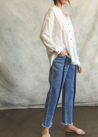 Listicle - High Waist Barrel Leg Denim Jeans