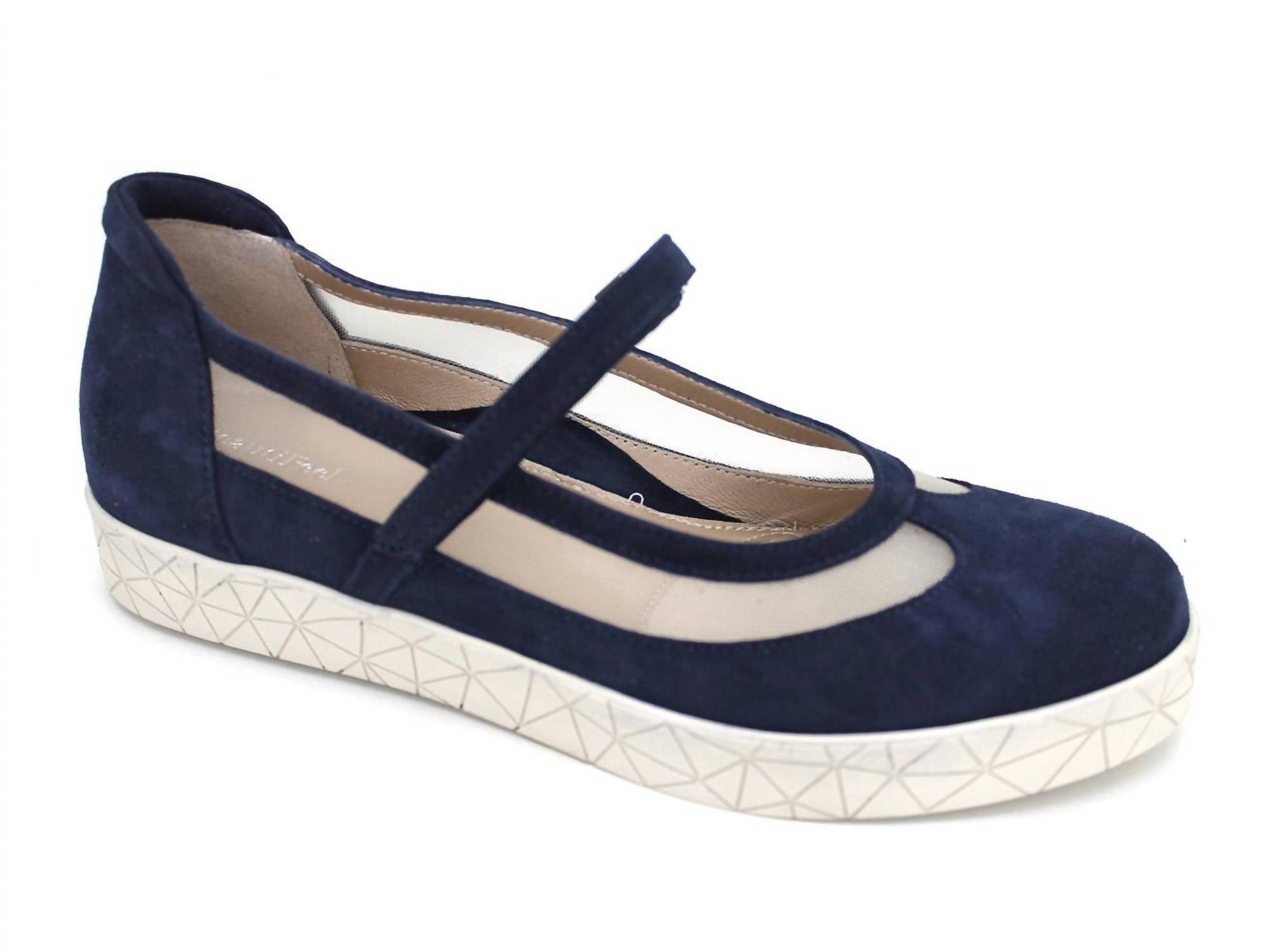 Beautifeel Women's Sher Slip-on Shoes in navy blue nude mesh - women's sandal - detail view