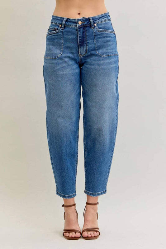 Judy Blue - High Waist Soft Barrel Stitch Thru Pocket Denim Jean