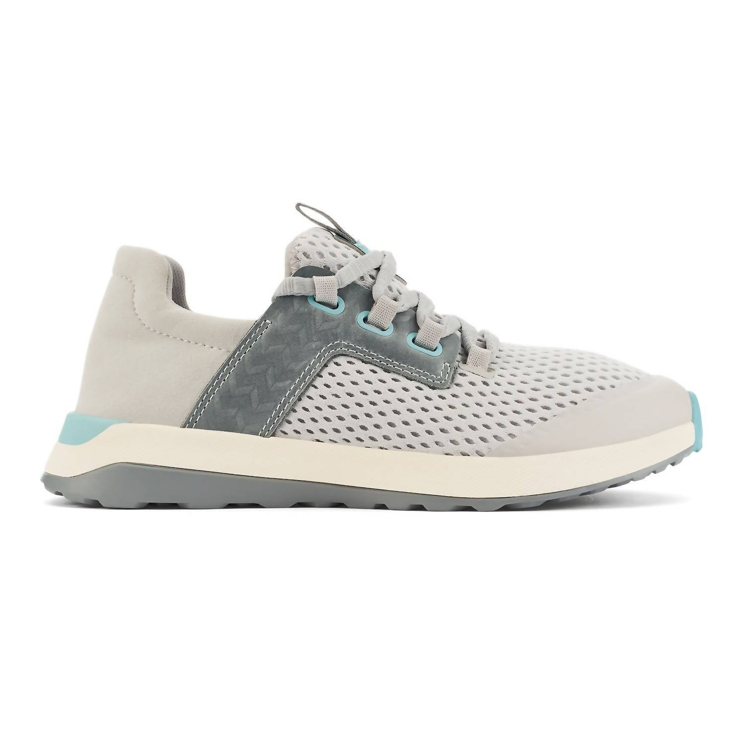 OluKai Women's Wailuku Shoe in mist grey - women's sneaker - detail view