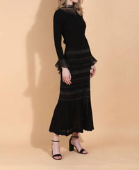 Jessie Liu - POINTELLE KNIT LUREX SKIRT