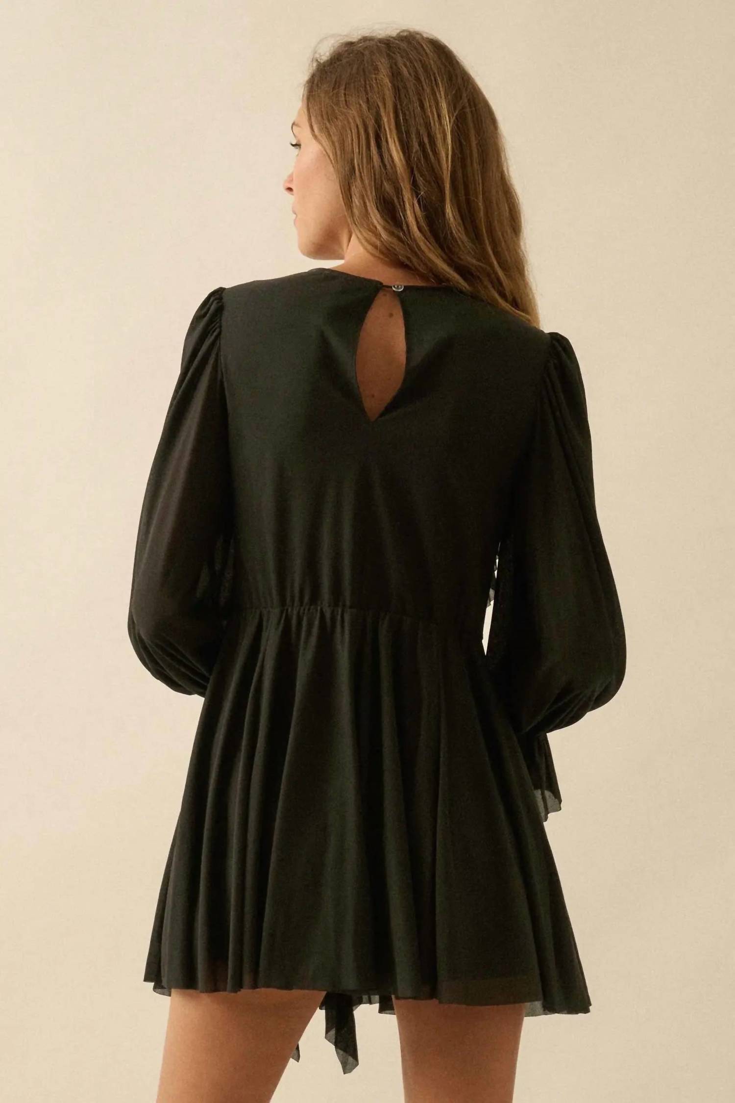 Promesa - Wind Song Mesh Cascade Ruffle Peasant Romper
