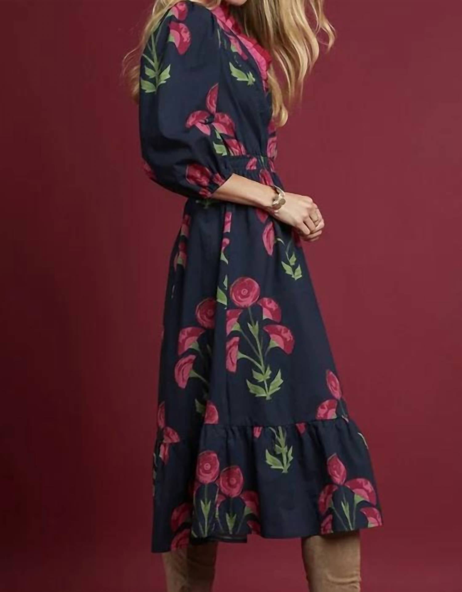 Umgee - Floral Midi Dress