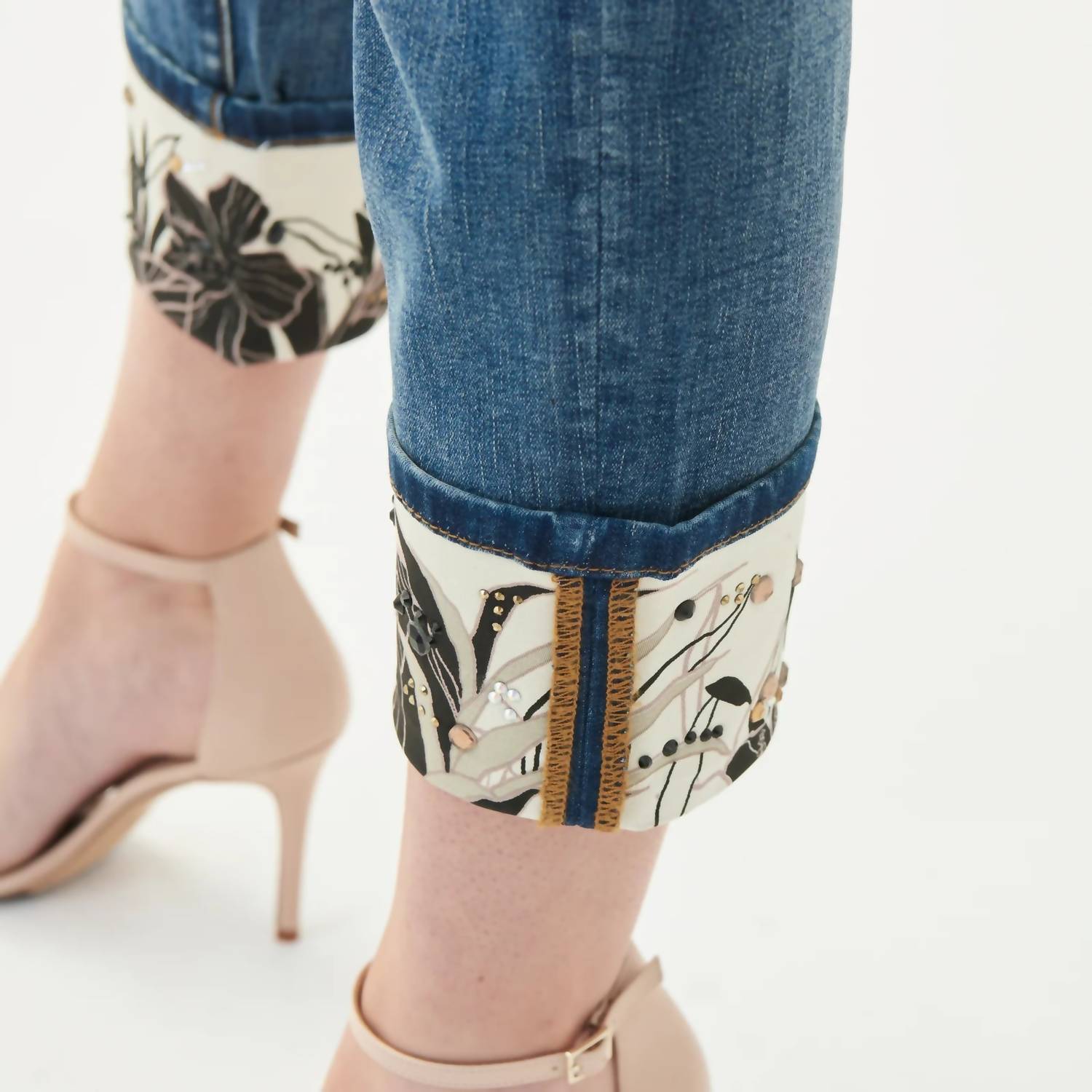 Joseph Ribkoff - Denim Jeans With Embellished Cuff