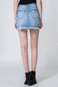 Flying Monkey - Distressed A-Line Mini Skirt