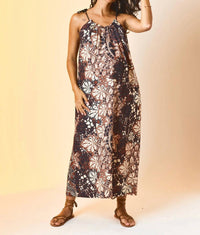 Hatch The Zahara Linen Maxi Dress in isla floral - women's dress