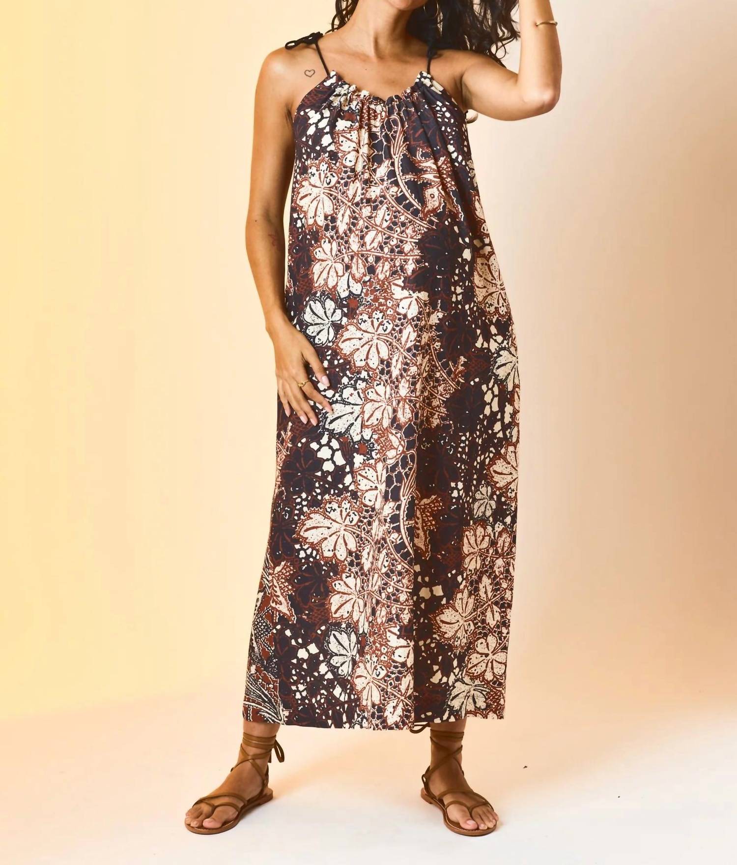 Hatch The Zahara Linen Maxi Dress in isla floral - women's dress