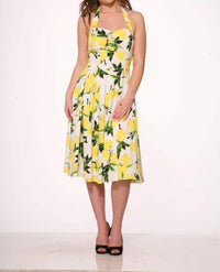 Orchid Bloom - Halter Swing Dress