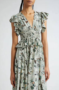 Ulla Johnson Brielle Midi Dress in botanical mist - women's dress - view 4