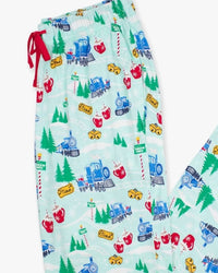 Rufflebutts - Kid's Snowy Train Tracks Pajama Pants