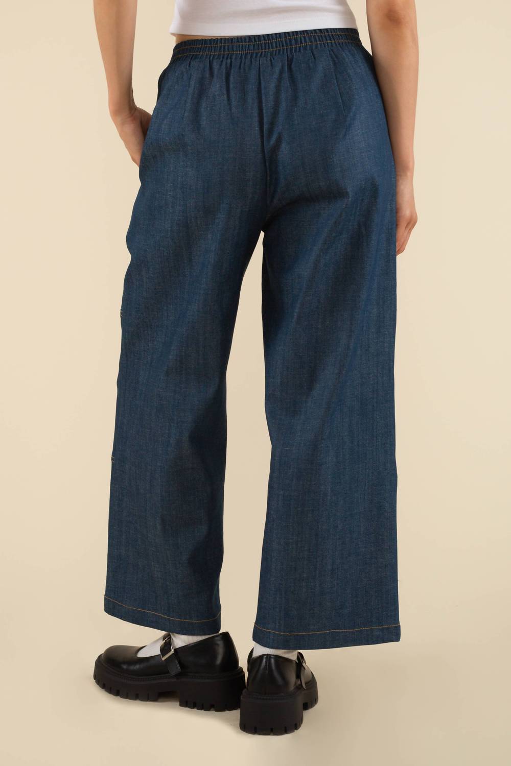 nlt Pico High Waisted Straight Leg Pants in blue - women's pants - detail view