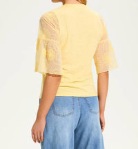 Fdj - 3/4 mesh bell sleeve top