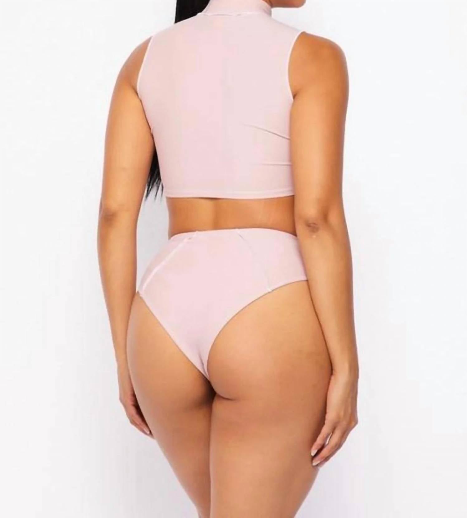 Hot & Delicious - Fair Game Crop Rhinestone Swim Set