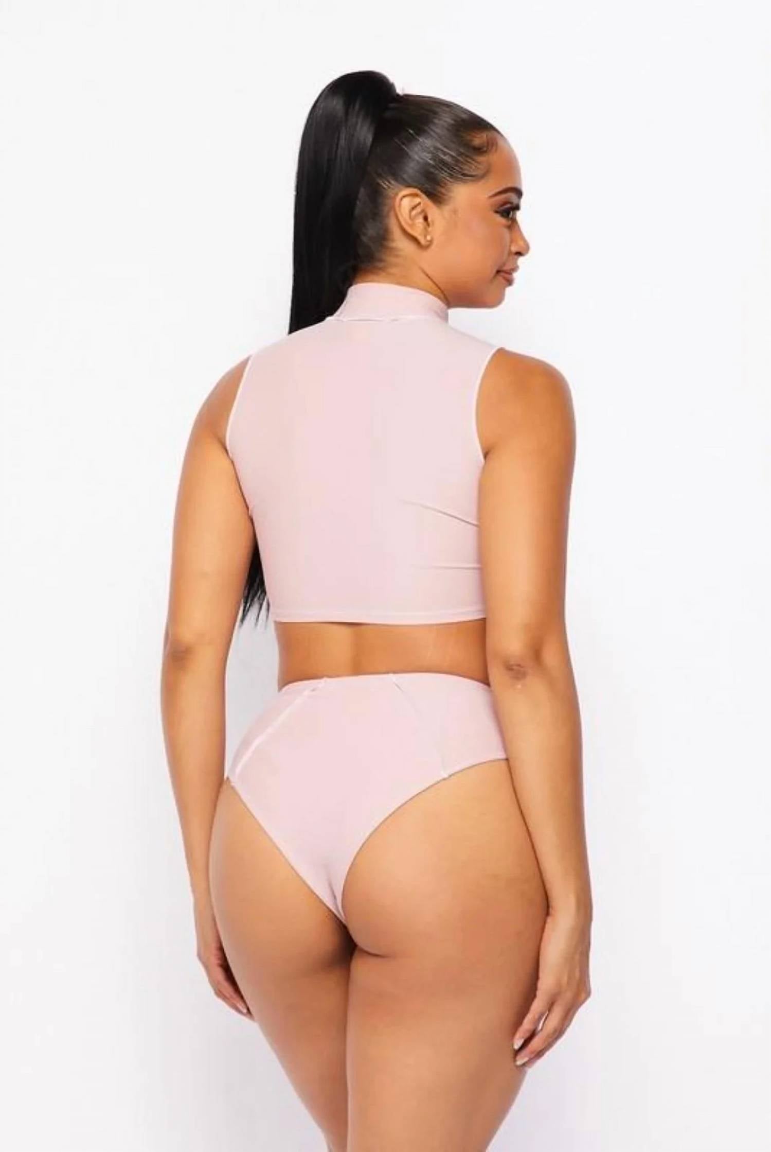Hot & Delicious - Fair Game Crop Rhinestone Swim Set