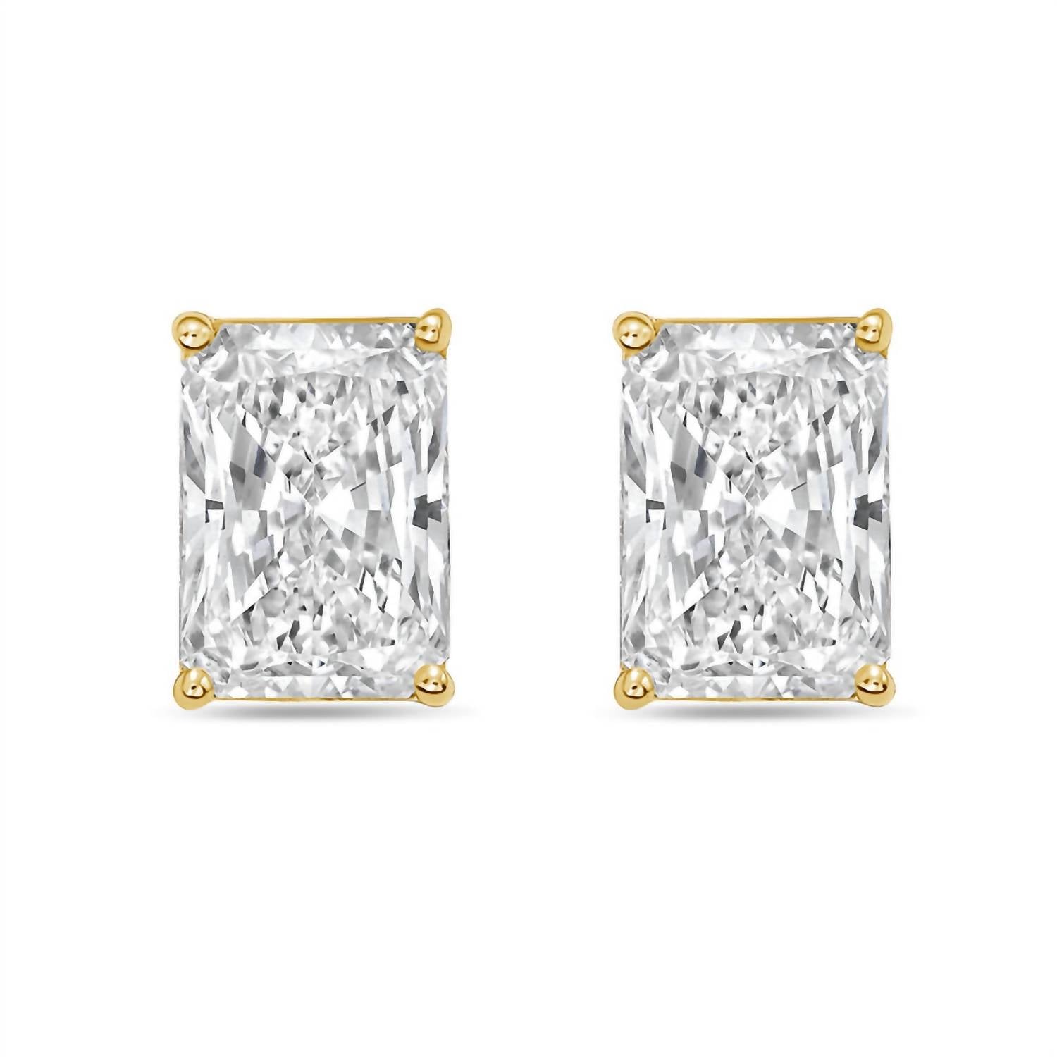 Diana M Jewels - Women's Radiant Lab-grown Diamond Stud Earrings (8.00 Tcw) - Elegant Plus
