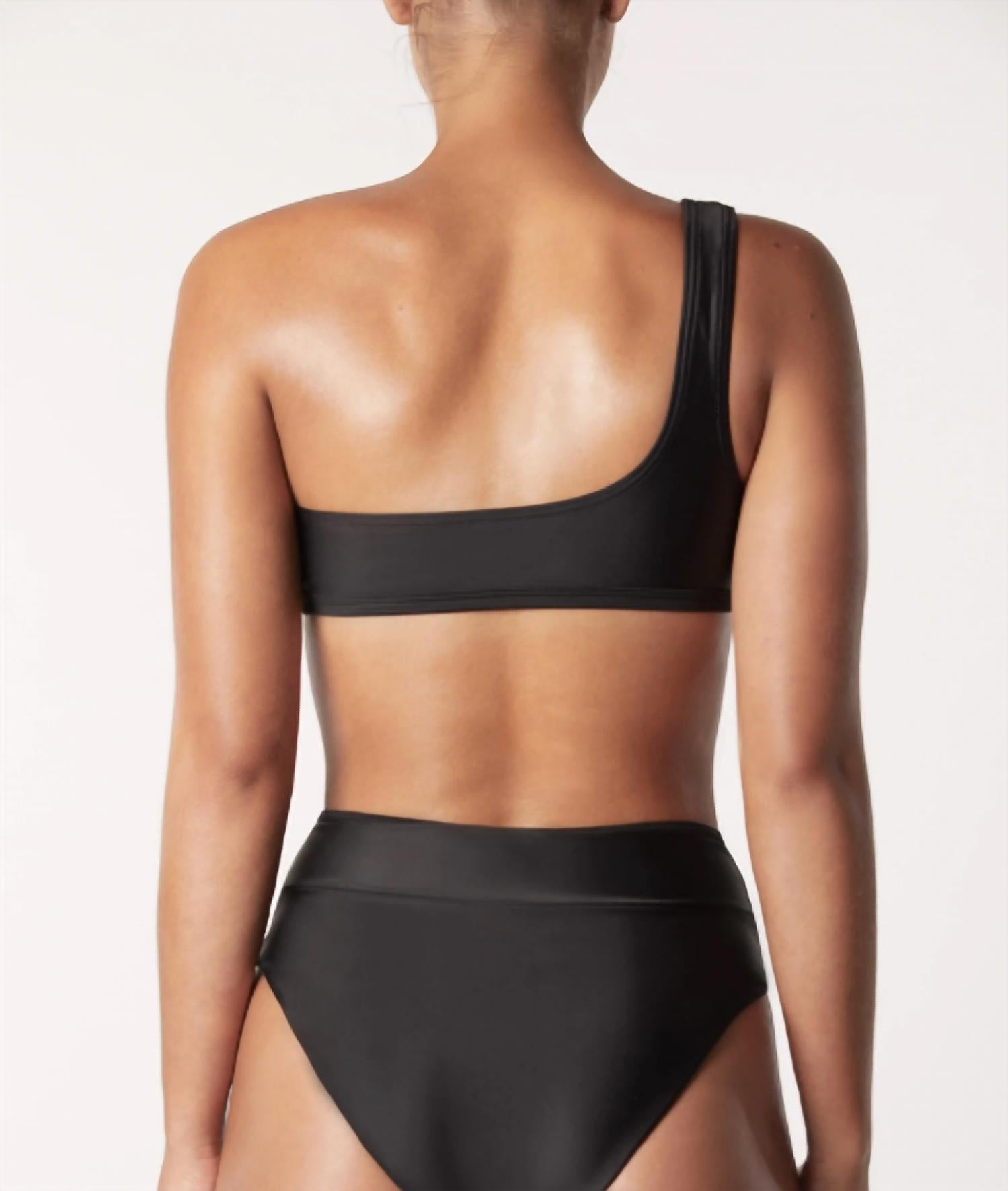 IT'S NOW COOL Women's The Asymmetric Top in black - women's swimwear - detail view