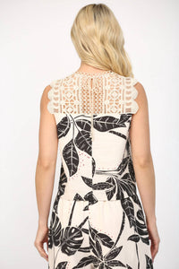 Fate - Tropical Linen Blend Lace Top