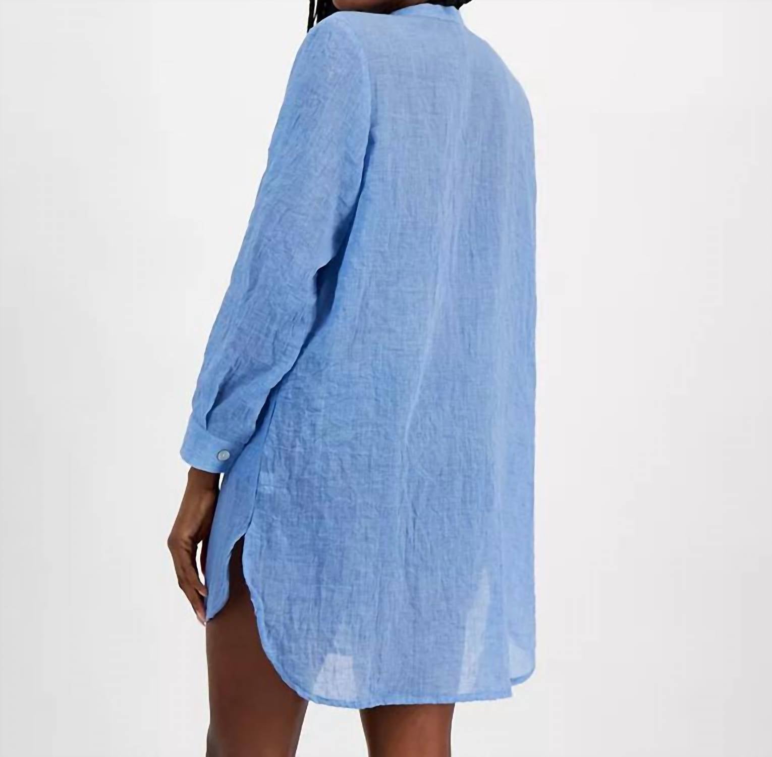 J.Valdi - Women's Big Shirt Button-front Long-sleeve Swim Cover-up