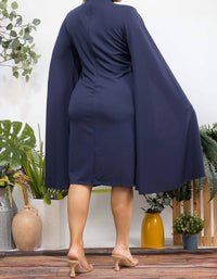 Karen Kane - Cape Sleeve Midi Dress