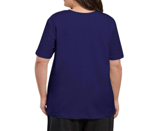 On The Plus Side - Jersey U-Neck Short Sleeve Tee - Plus