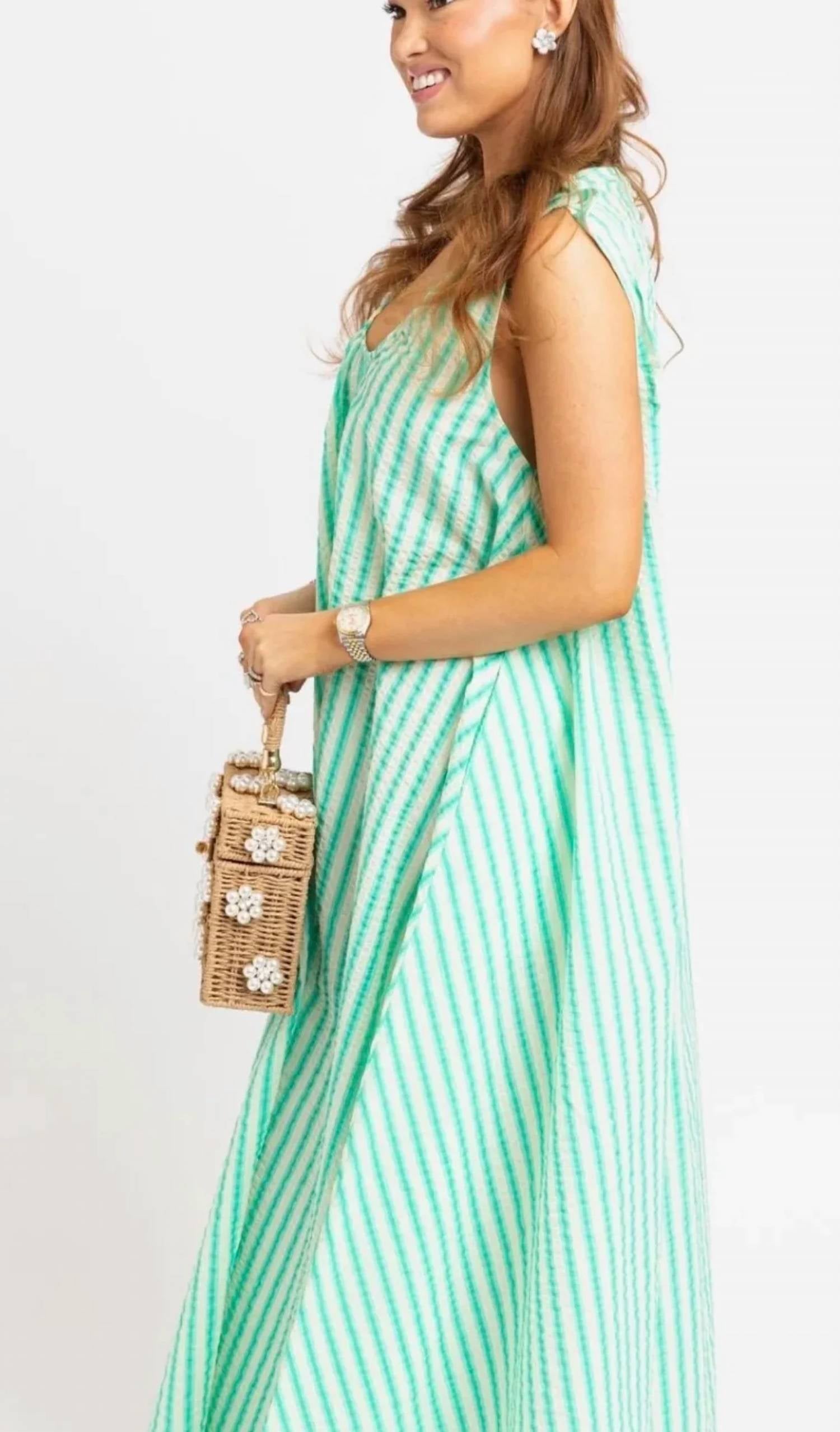 Karlie - Seersucker Scoop Maxi Dress