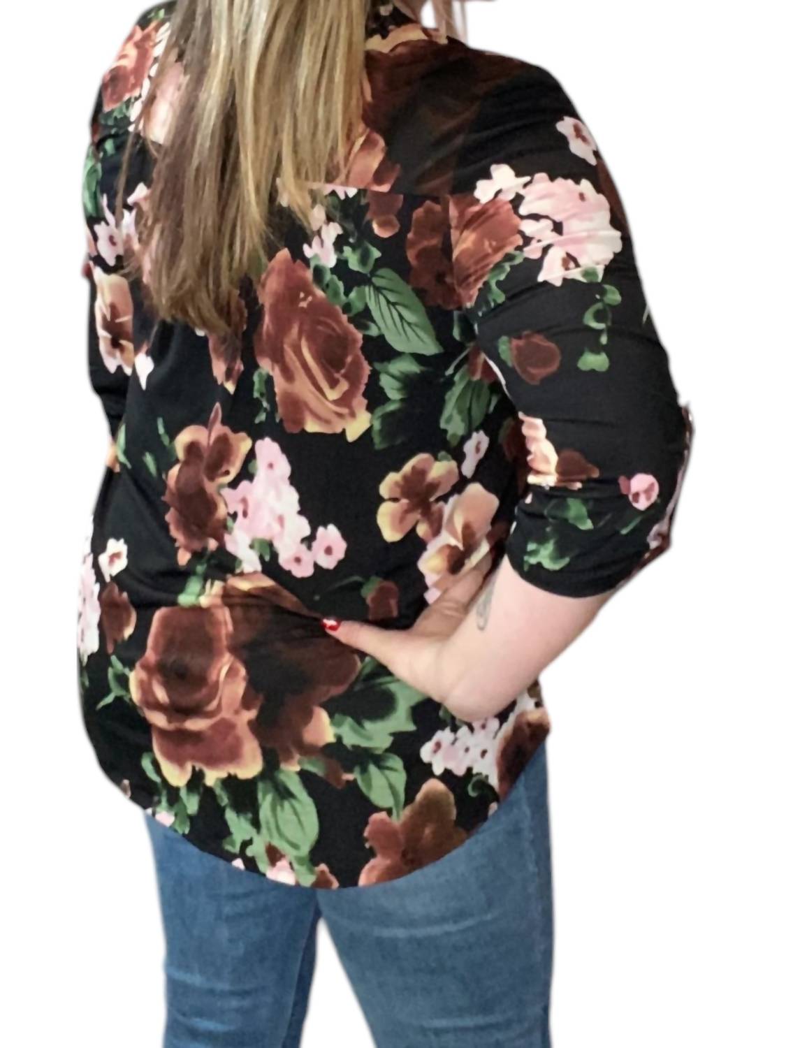 Honeyme - Floral Gabby Tunic Top