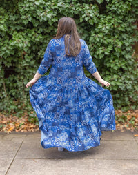 Swuun - Patchwork Long Sleeve Maxi Dress - Plus
