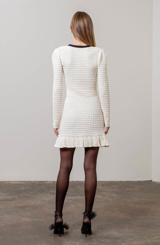 Moon River - Long Sleeve Knit Pocket Dress with Bows