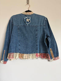 Young Threads - Women's Lightweight With Ruffles And Flowers Jean Jacket
