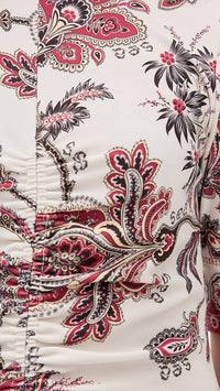 Sea - Cassandra Print Ruched Short Sleeve Dress