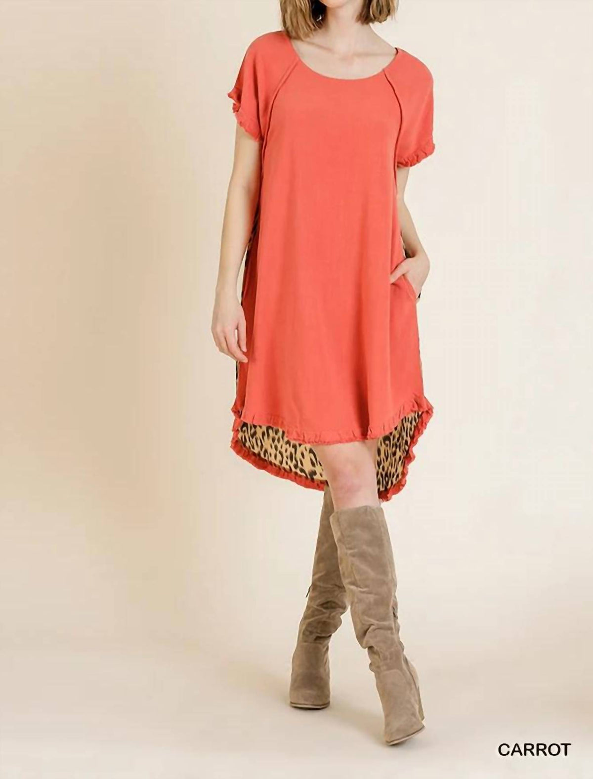 Umgee - Andrea Hi Low Leopard Back Dress